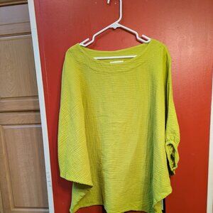 Bryn Walker Wilder Tunic Cotton Gauze Vireo Green Oversized Lagenlook XS NWT